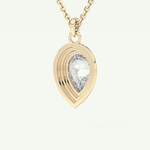 Elegant 1.5 CT Pear Lab-Grown Diamond Solitaire & Bezel Necklace