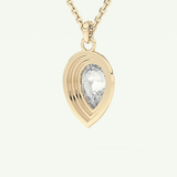 Elegant 1.5 CT Pear Lab-Grown Diamond Solitaire & Bezel Necklace