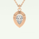 Elegant 1.5 CT Pear Lab-Grown Diamond Solitaire & Bezel Necklace