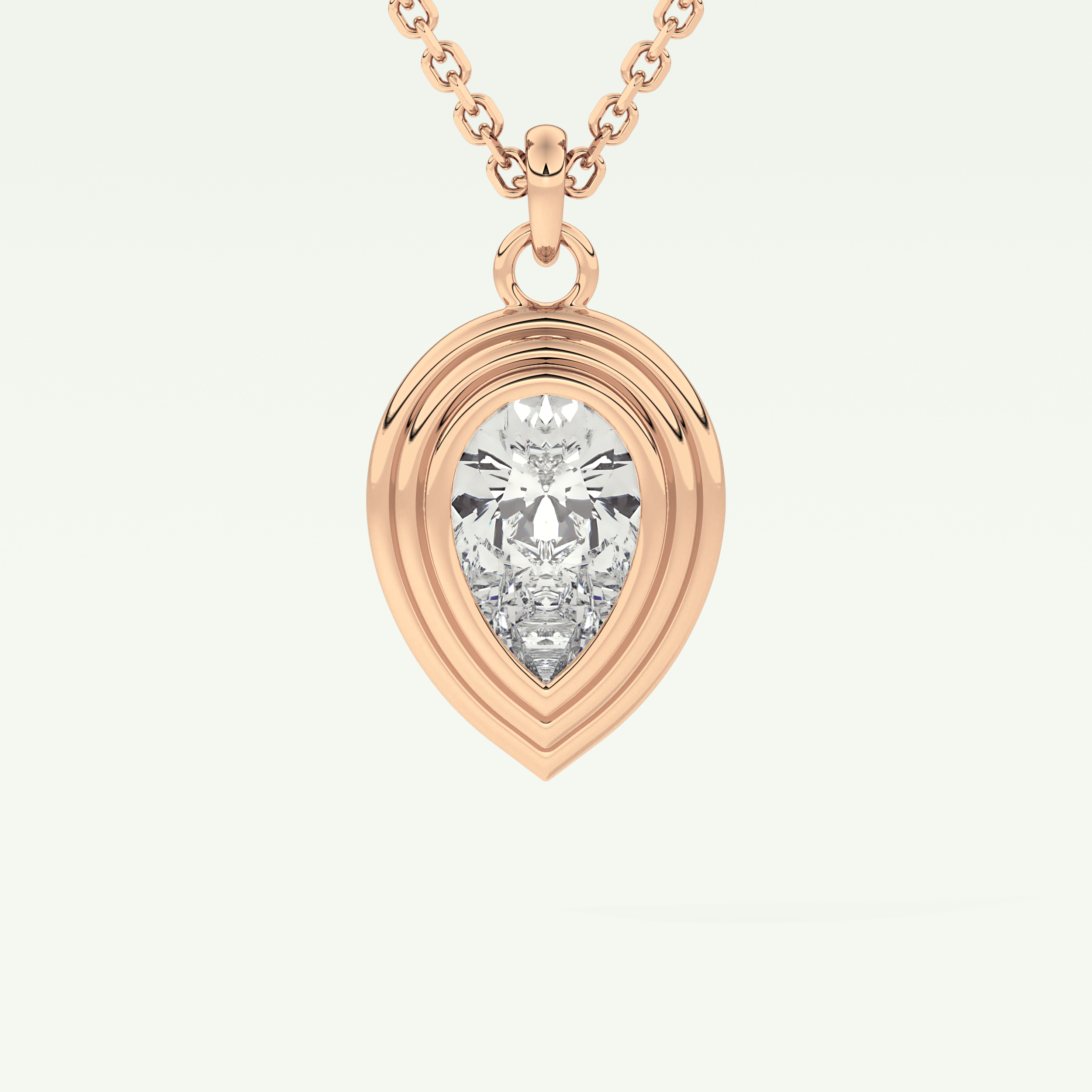Elegant 1.5 CT Pear Lab-Grown Diamond Solitaire & Bezel Necklace