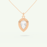 0.5-2 CT Pear Lab-Grown Diamond Solitaire & Bezel Necklace