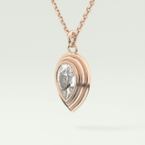 Elegant 1.5 CT Pear Lab-Grown Diamond Solitaire & Bezel Necklace