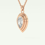 Elegant 1.5 CT Pear Lab-Grown Diamond Solitaire & Bezel Necklace