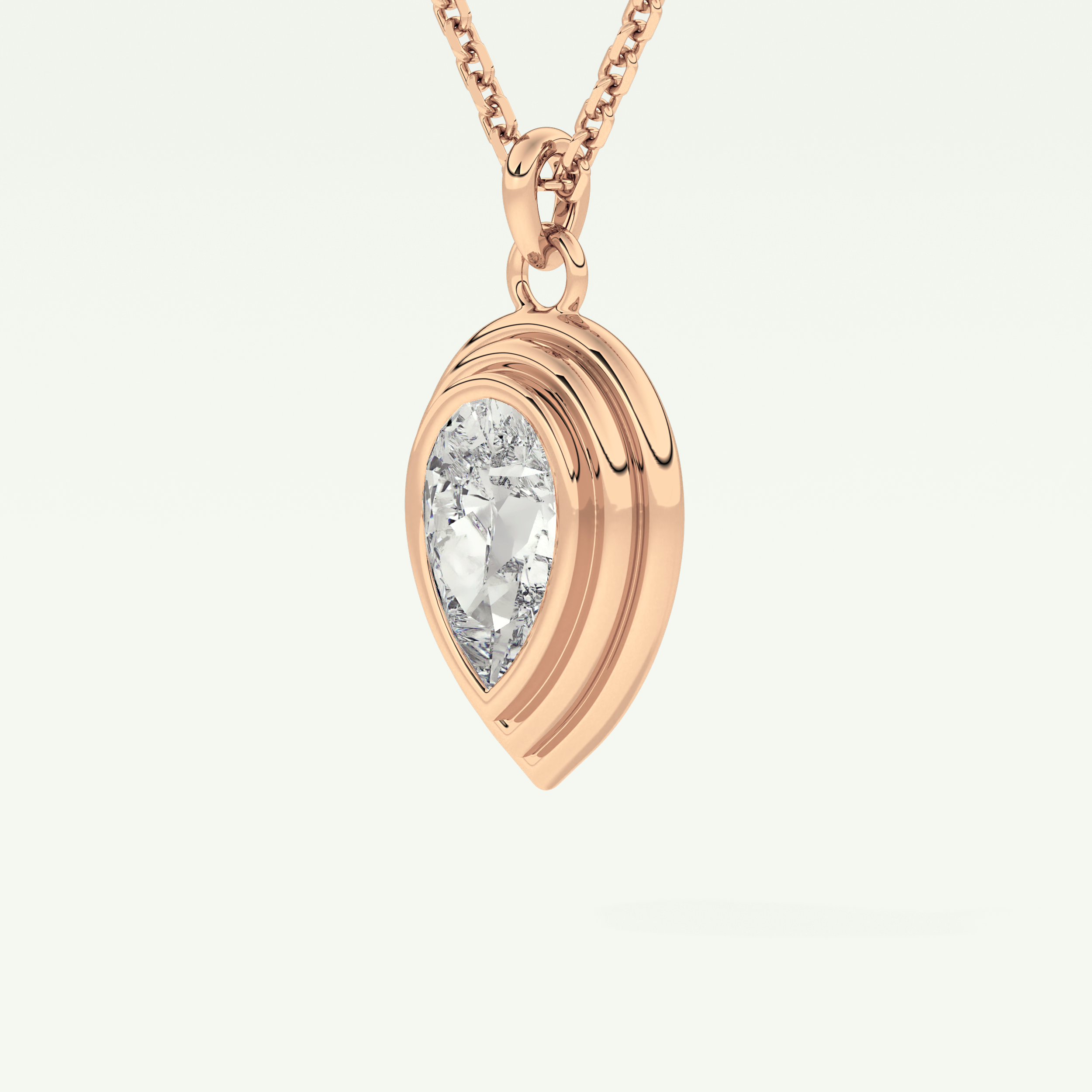Elegant 1.5 CT Pear Lab-Grown Diamond Solitaire & Bezel Necklace