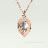 Elegant 1.5 CT Pear Lab-Grown Diamond Solitaire & Bezel Necklace