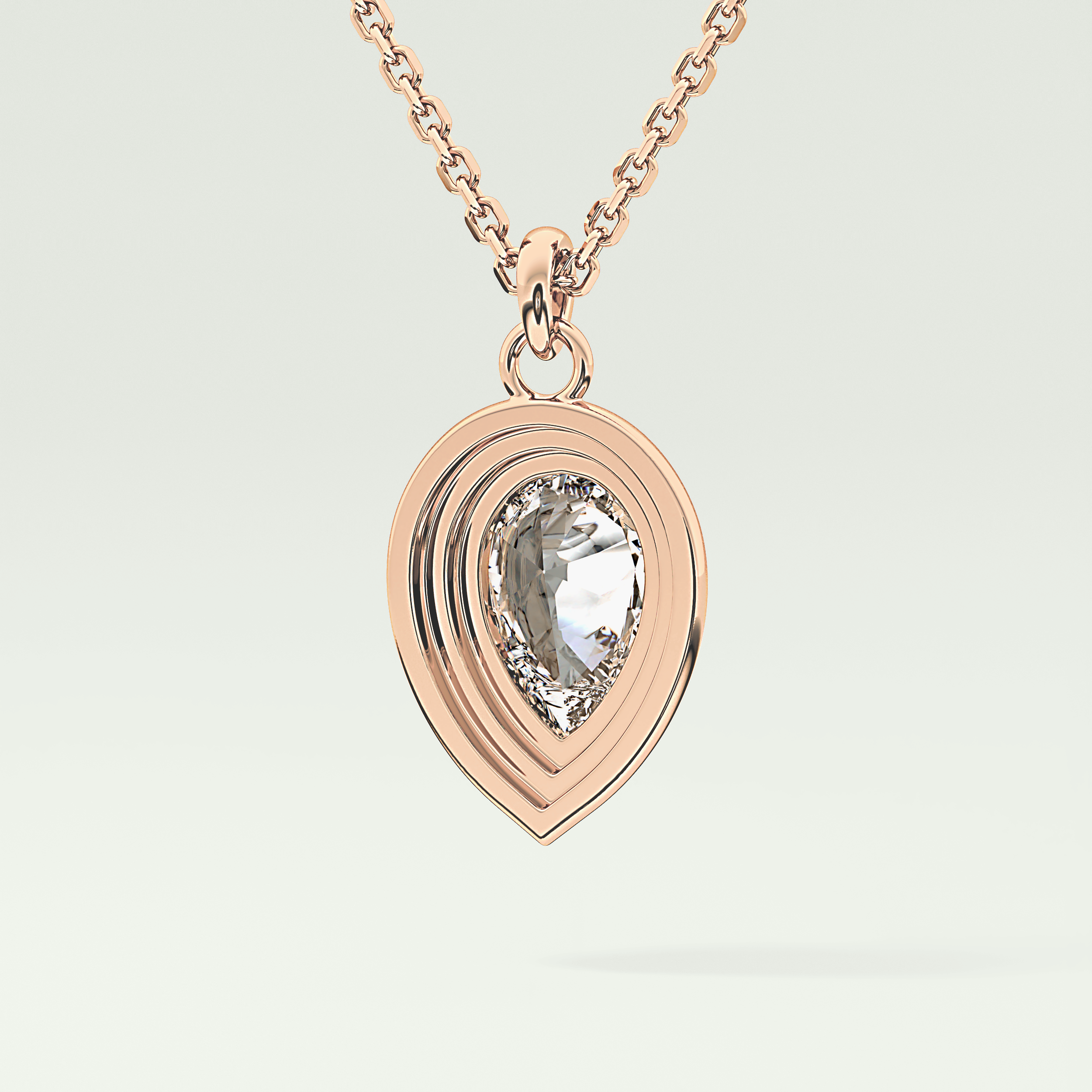 Elegant 1.5 CT Pear Lab-Grown Diamond Solitaire & Bezel Necklace