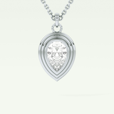 Elegant 1.5 CT Pear Lab-Grown Diamond Solitaire & Bezel Necklace