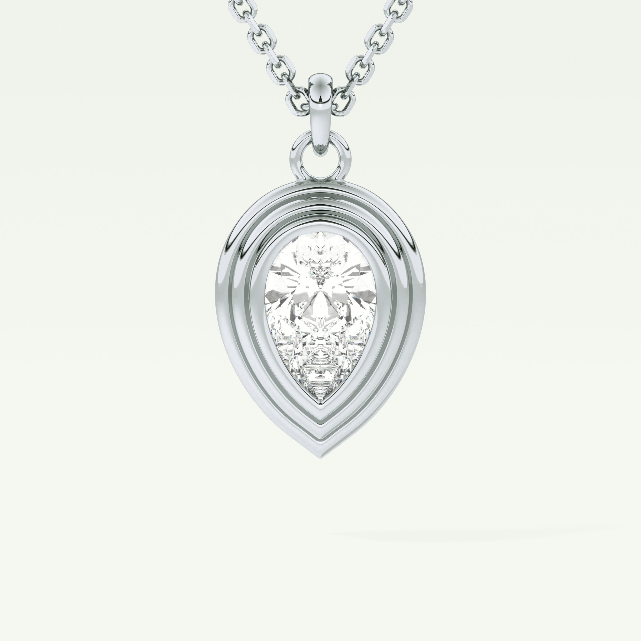 Elegant 1.5 CT Pear Lab-Grown Diamond Solitaire & Bezel Necklace