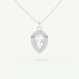 0.5-2 CT Pear Lab-Grown Diamond Solitaire & Bezel Necklace
