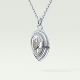 Elegant 1.5 CT Pear Lab-Grown Diamond Solitaire & Bezel Necklace