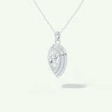 0.5-2 CT Pear Lab-Grown Diamond Solitaire & Bezel Necklace