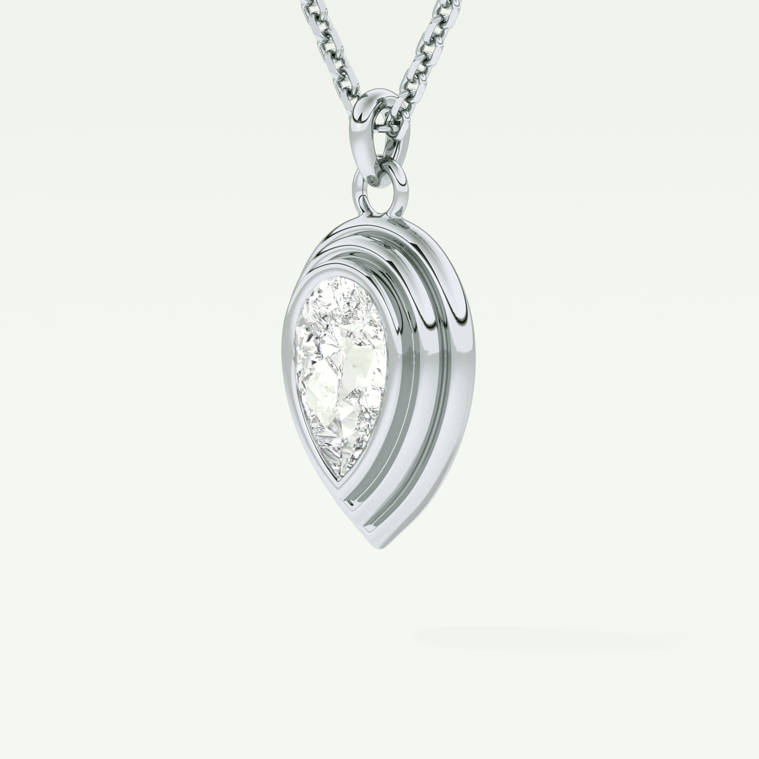 Elegant 1.5 CT Pear Lab-Grown Diamond Solitaire & Bezel Necklace