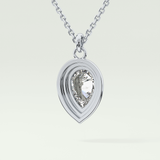 Elegant 1.5 CT Pear Lab-Grown Diamond Solitaire & Bezel Necklace