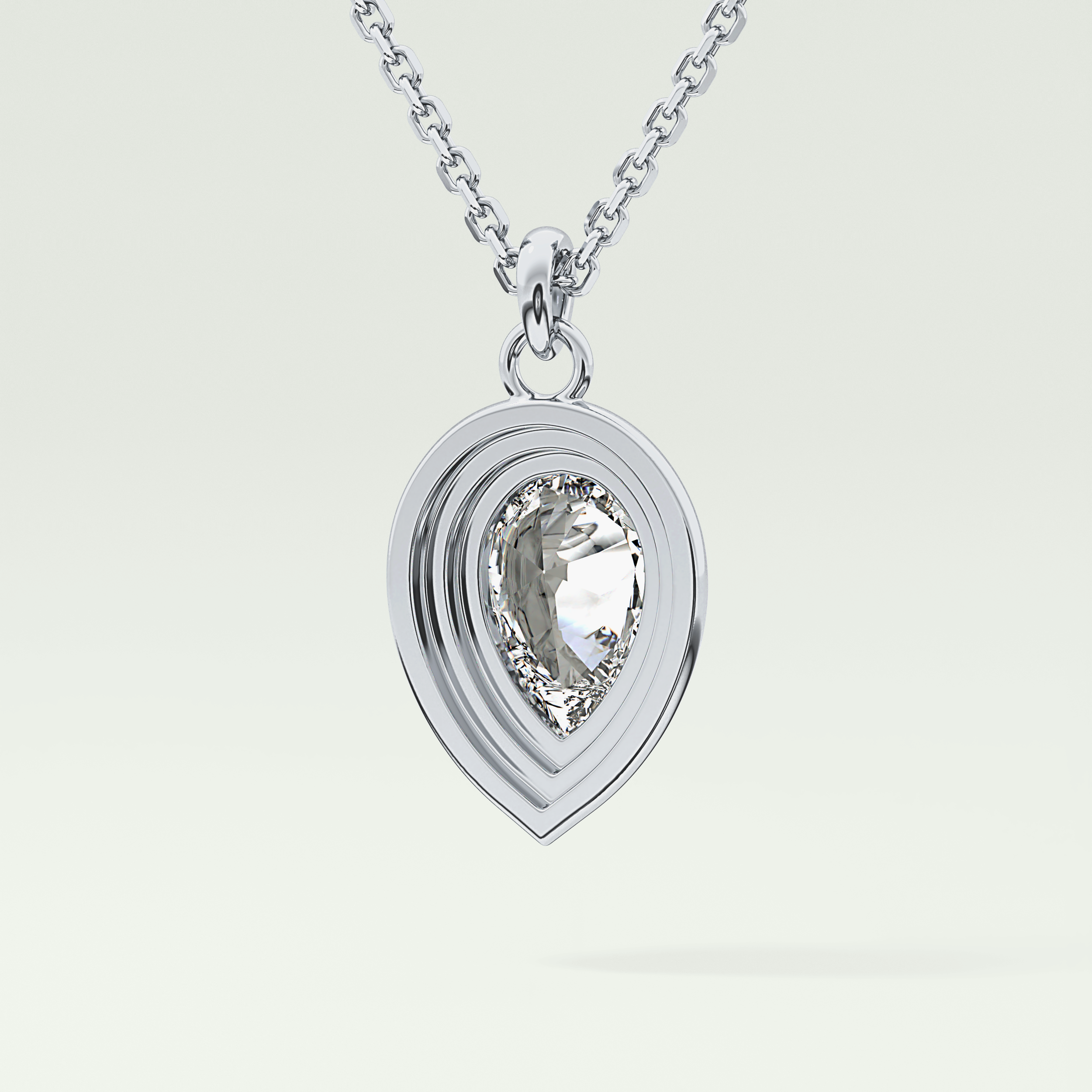 Elegant 1.5 CT Pear Lab-Grown Diamond Solitaire & Bezel Necklace