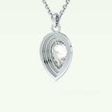 Elegant 1.5 CT Pear Lab-Grown Diamond Solitaire & Bezel Necklace