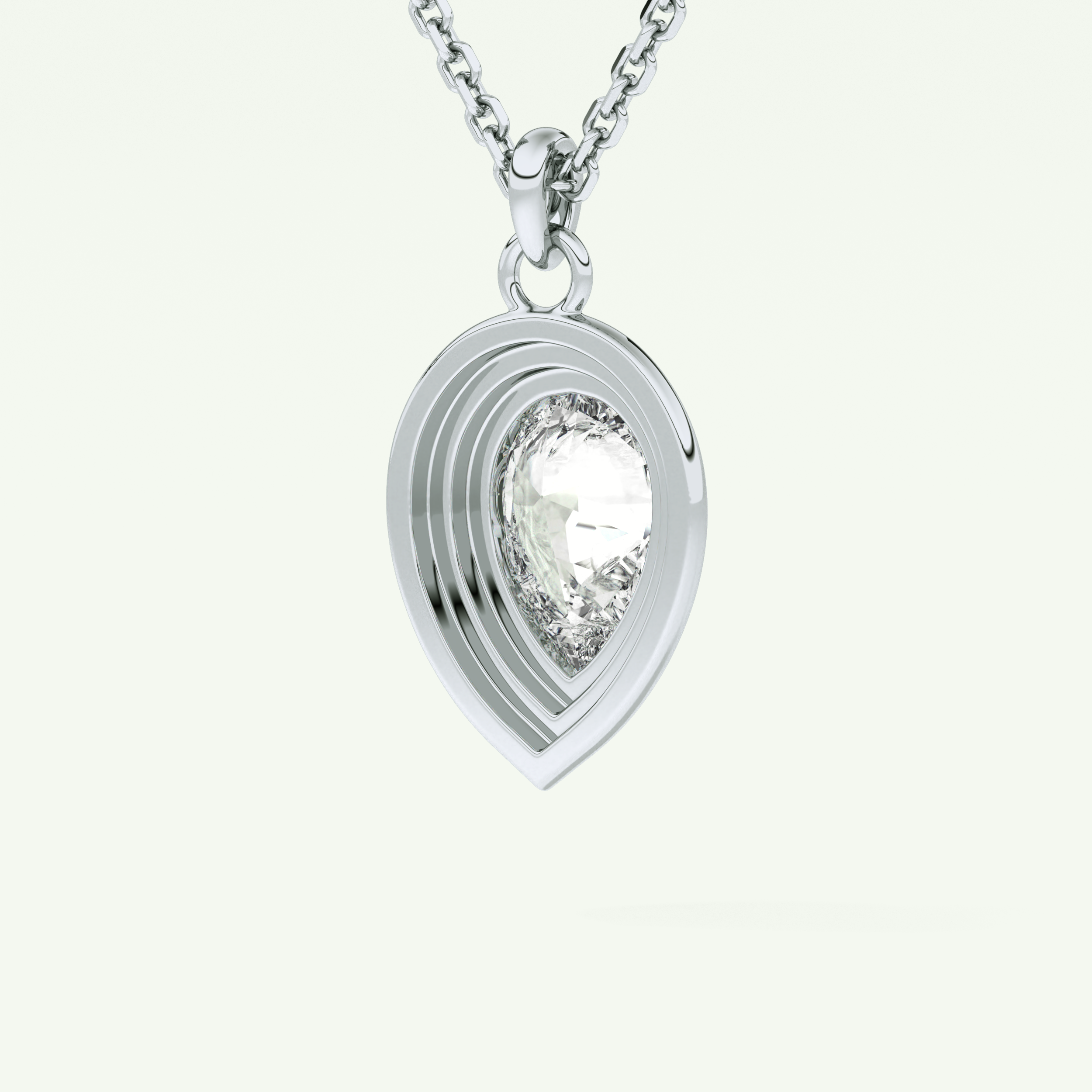 Elegant 1.5 CT Pear Lab-Grown Diamond Solitaire & Bezel Necklace