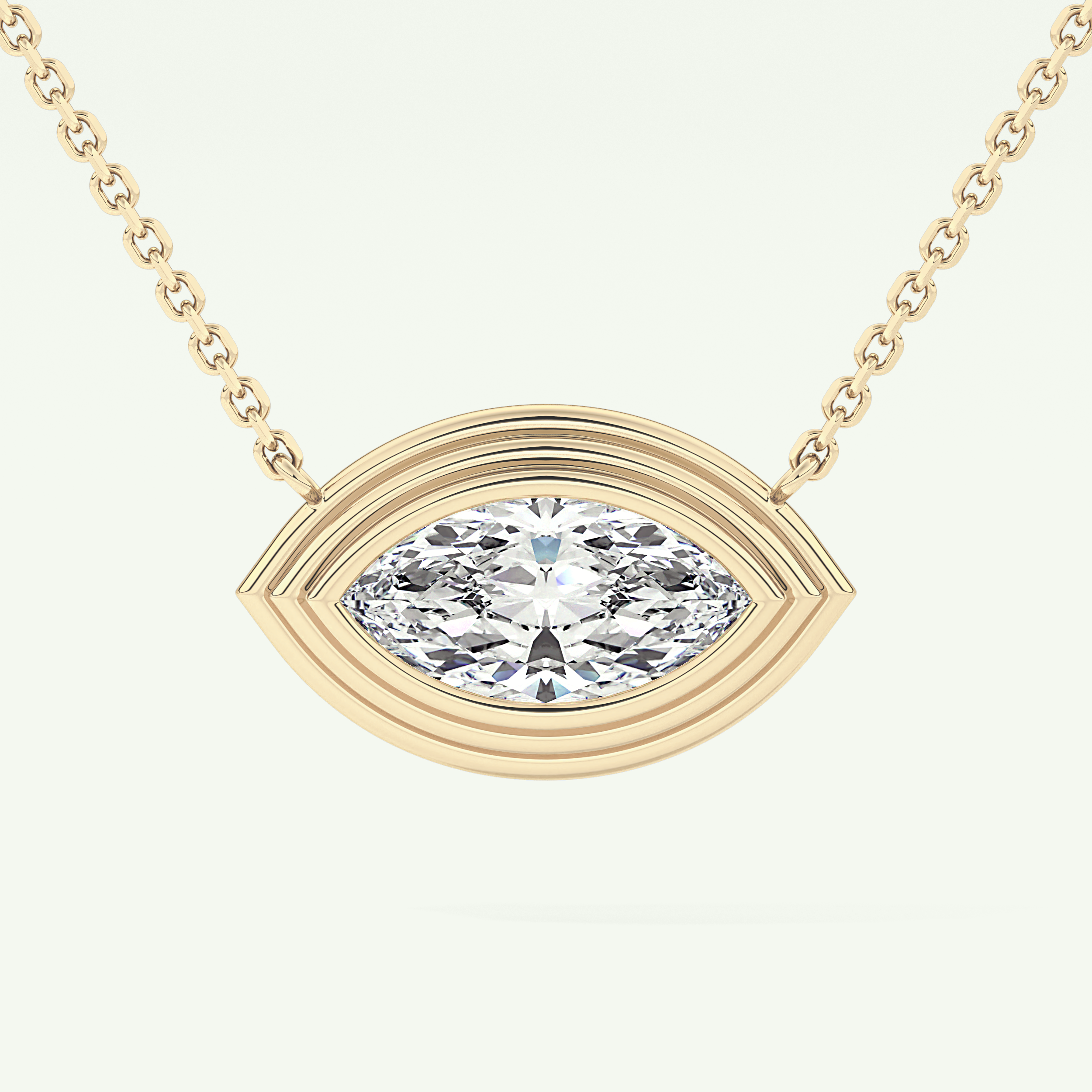 Elegant 1.5 CT Marquise Lab-Grown Diamond Solitaire & Bezel Necklace 1