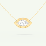 0.5-2 CT Marquise Lab-Grown Diamond Solitaire & Bezel Necklace