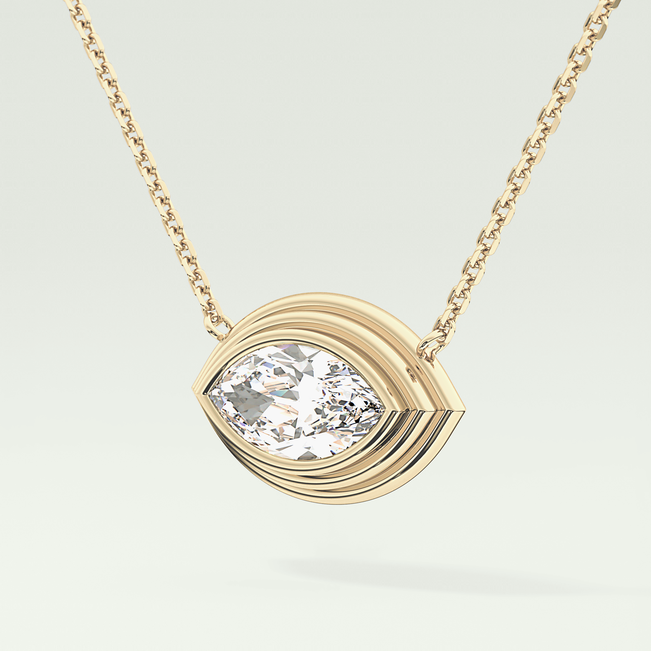 Elegant 1.5 CT Marquise Lab-Grown Diamond Solitaire & Bezel Necklace 2