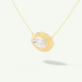 0.5-2 CT Marquise Lab-Grown Diamond Solitaire & Bezel Necklace