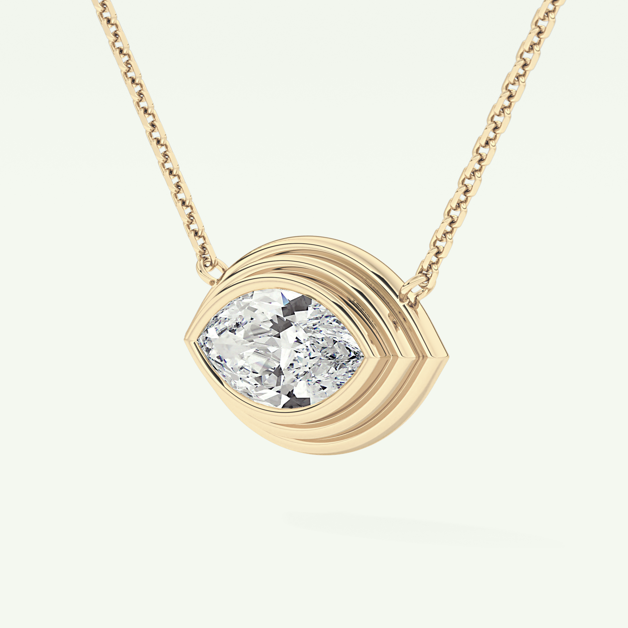 Elegant 1.5 CT Marquise Lab-Grown Diamond Solitaire & Bezel Necklace 3
