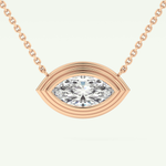 Elegant 1.5 CT Marquise Lab-Grown Diamond Solitaire & Bezel Necklace 7