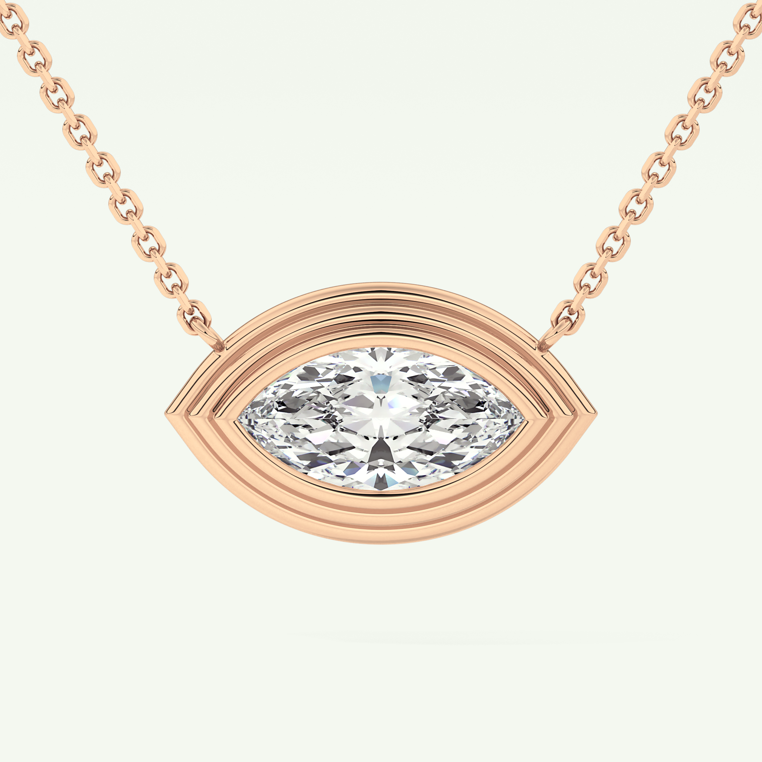 Elegant 1.5 CT Marquise Lab-Grown Diamond Solitaire & Bezel Necklace 7