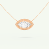 0.5-2 CT Marquise Lab-Grown Diamond Solitaire & Bezel Necklace