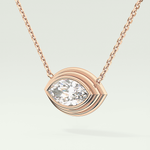 Elegant 1.5 CT Marquise Lab-Grown Diamond Solitaire & Bezel Necklace 8