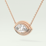 Elegant 1.5 CT Marquise Lab-Grown Diamond Solitaire & Bezel Necklace 8