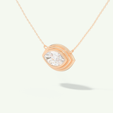 0.5-2 CT Marquise Lab-Grown Diamond Solitaire & Bezel Necklace