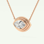 Elegant 1.5 CT Marquise Lab-Grown Diamond Solitaire & Bezel Necklace 9