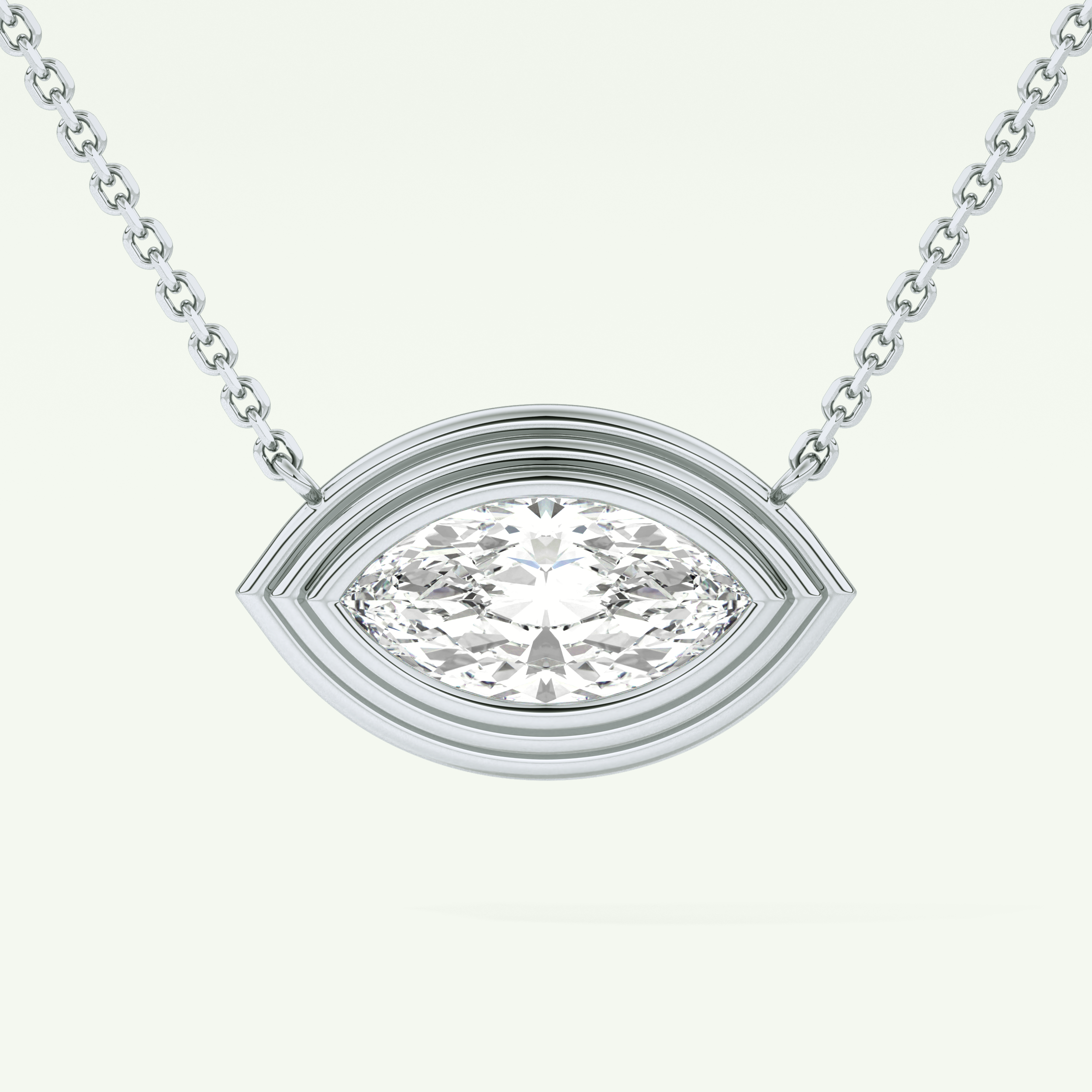 Elegant 1.5 CT Marquise Lab-Grown Diamond Solitaire & Bezel Necklace 13