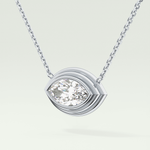 Elegant 1.5 CT Marquise Lab-Grown Diamond Solitaire & Bezel Necklace 14