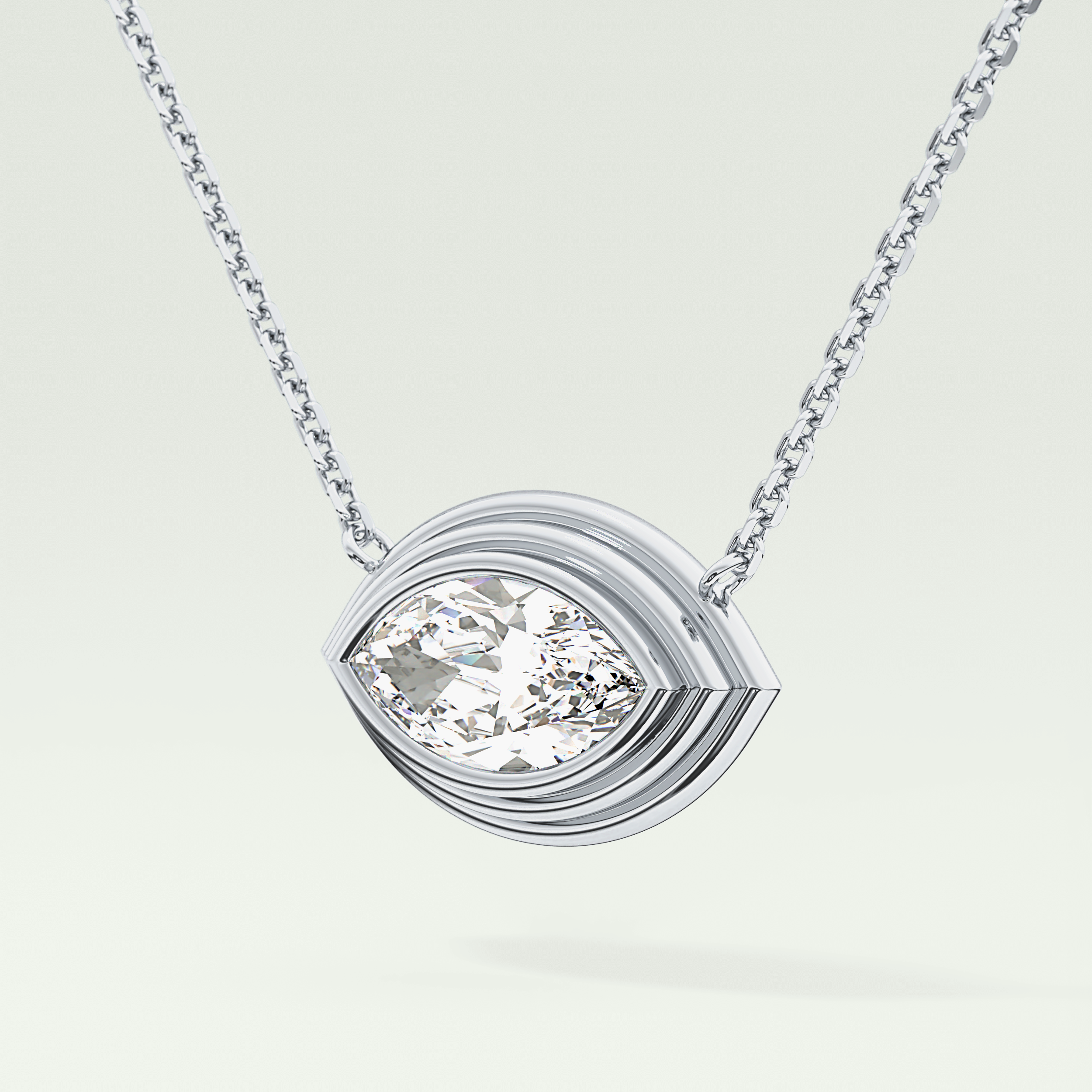 Elegant 1.5 CT Marquise Lab-Grown Diamond Solitaire & Bezel Necklace 14