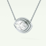 Elegant 1.5 CT Marquise Lab-Grown Diamond Solitaire & Bezel Necklace 15