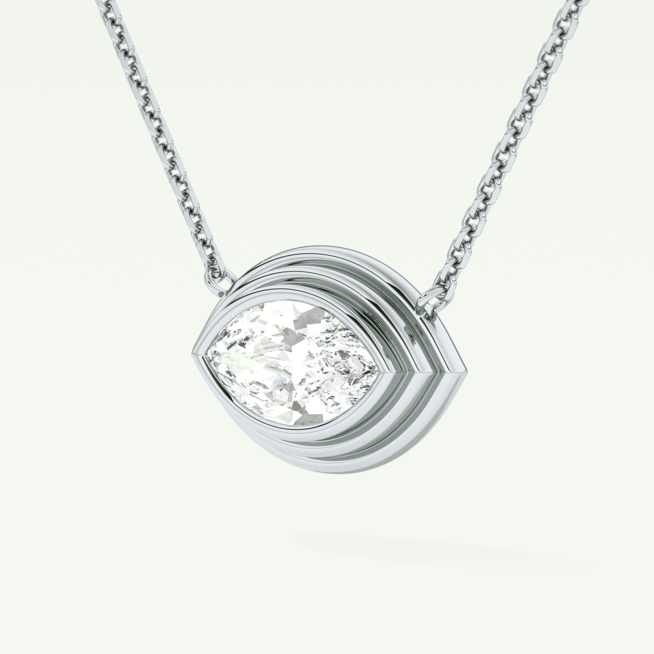 Elegant 1.5 CT Marquise Lab-Grown Diamond Solitaire & Bezel Necklace 15