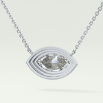 Elegant 1.5 CT Marquise Lab-Grown Diamond Solitaire & Bezel Necklace 16