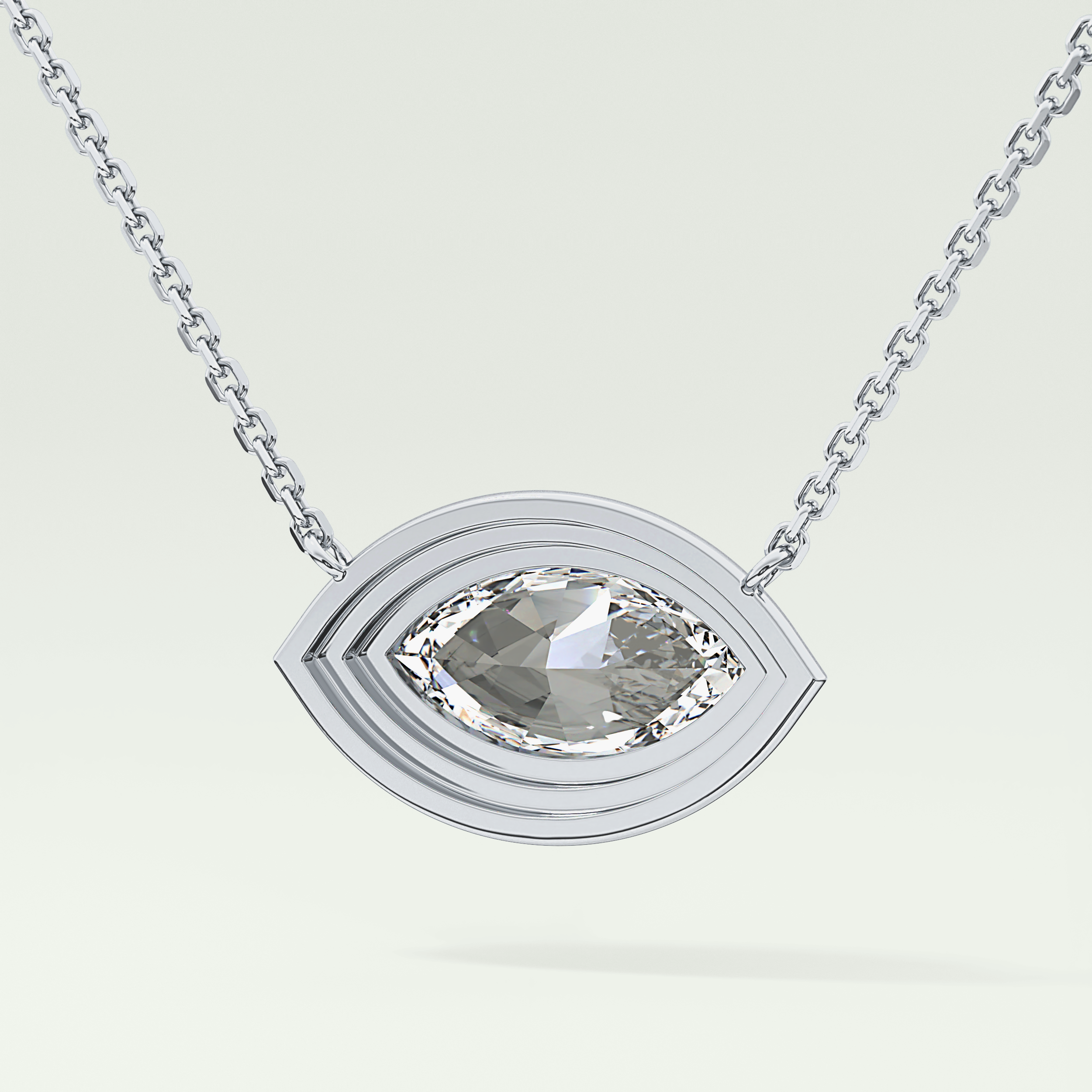 Elegant 1.5 CT Marquise Lab-Grown Diamond Solitaire & Bezel Necklace 16