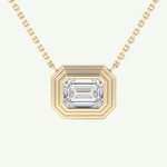 Elegant 1.5 CT Emerald Lab-Grown Diamond Solitaire & Bezel Necklace 1
