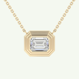 Elegant 1.5 CT Emerald Lab-Grown Diamond Solitaire & Bezel Necklace 1