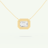 0.5-2 CT Emerald Lab-Grown Diamond Solitaire & Bezel Necklace