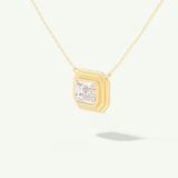 0.5-2 CT Emerald Lab-Grown Diamond Solitaire & Bezel Necklace