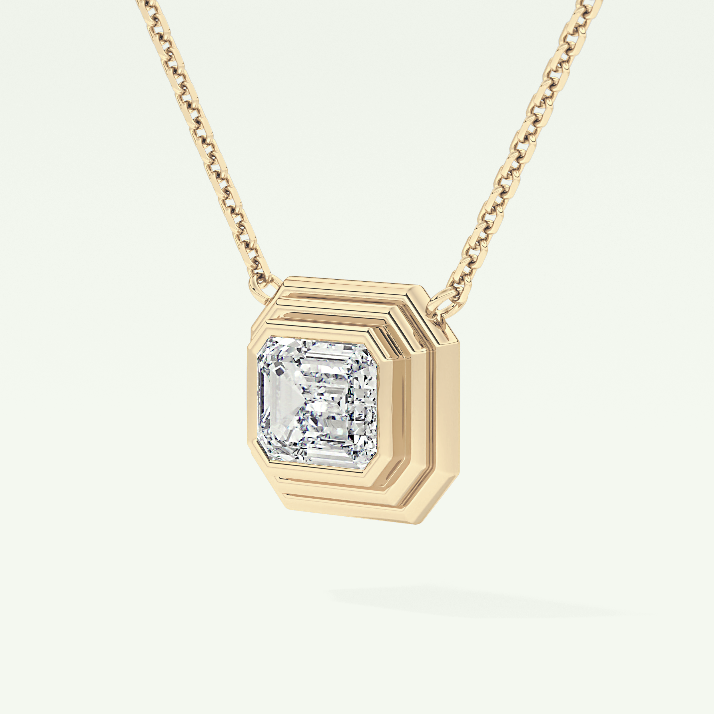 Elegant 1.5 CT Emerald Lab-Grown Diamond Solitaire & Bezel Necklace 3