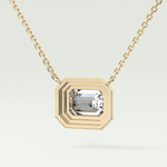 Elegant 1.5 CT Emerald Lab-Grown Diamond Solitaire & Bezel Necklace 4