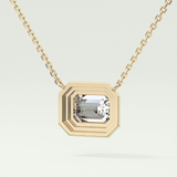 Elegant 1.5 CT Emerald Lab-Grown Diamond Solitaire & Bezel Necklace 4
