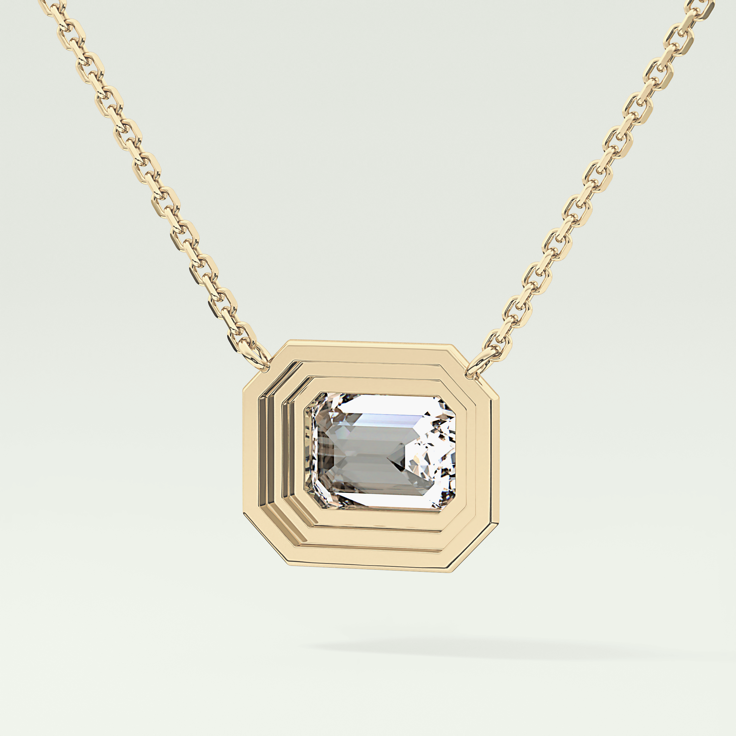 Elegant 1.5 CT Emerald Lab-Grown Diamond Solitaire & Bezel Necklace 4