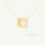 0.5-2 CT Emerald Lab-Grown Diamond Solitaire & Bezel Necklace
