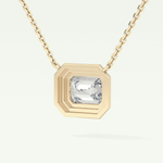 Elegant 1.5 CT Emerald Lab-Grown Diamond Solitaire & Bezel Necklace 6