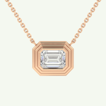 Elegant 1.5 CT Emerald Lab-Grown Diamond Solitaire & Bezel Necklace 7